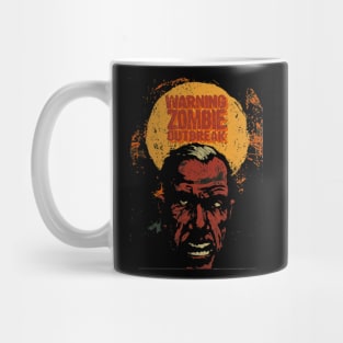 Warning Zombie Outbreak Illustration Mug